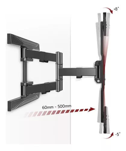 Brazo Articulado Base Tv Universal Soporte 55-85 Pulgadas Color Negro