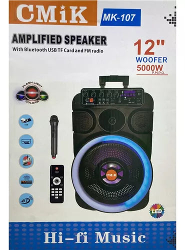 Parlante Altavoz 12 Pulgadas Control Y Micrófono Cmik Mk-107