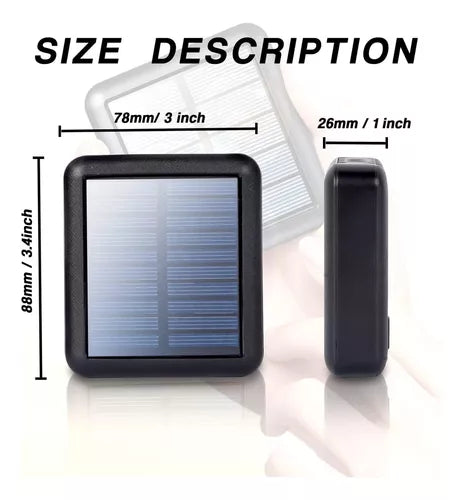 Bateria Portatil Externa 20.000 Mah 2 Usb Solar Powerbank Color Negro