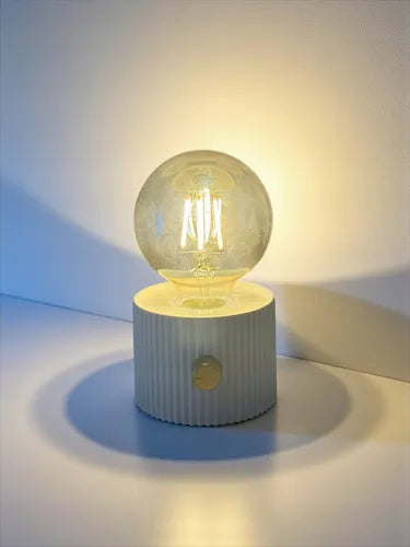 Lámpara De Mesa Velador Luz Cálida Recargable Tipo C