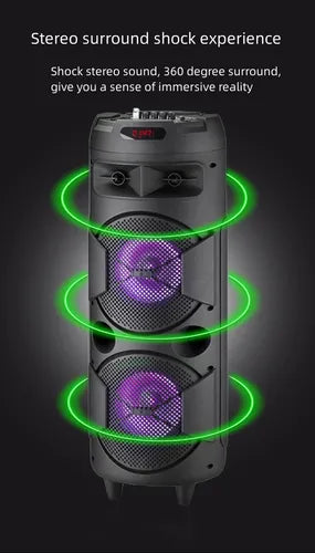 Altavoz Doble Bluetooth Fiesta Karaoke 8 Pulgadas Gy-8802