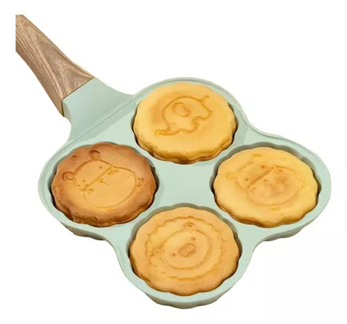 Sartén Para Mini Panqueques Y Huevos 4 Porciones Animalitos