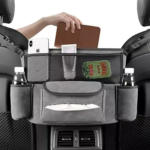 Soporte De Bolso Coche Entre Asientos Bolsa De Almacenamient Color Gris Oscuro Lisa