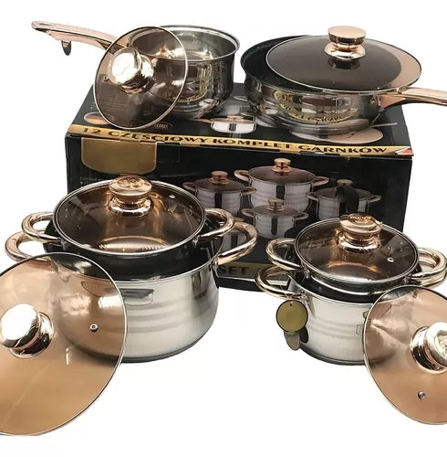 Batería De Cocina Juego De Ollas 12 Piezas