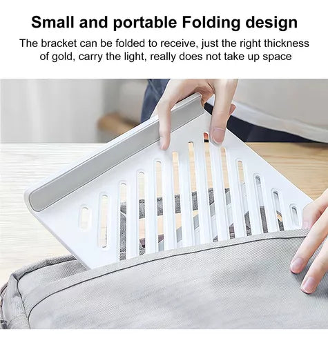 Soporte Alzador Notebook Plegable Base Inclinable De Laptop Color Blanco
