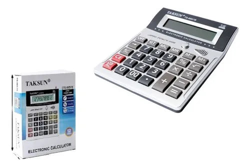 Calculadora De Escritorio 12 Dígitos Taksun Ts-8857b Color Gris