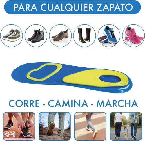 Plantillas Ortopédicas Gel Silicona Ajustables Tamaño 36-46