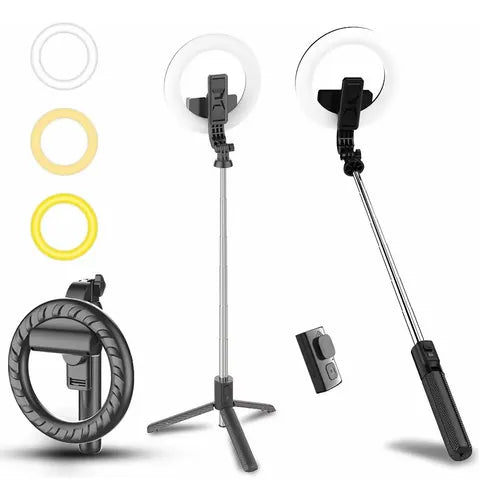 Aro De Luz Selfie Stick Trípode Bluetooth Y Control V01s