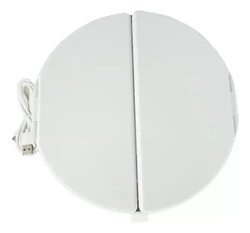 Espejo Triple Con Compartimiento Tocador Aumento 5x Luz Led Color Del Marco Blanco