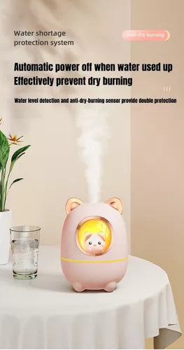 Mini Humidificador Ultrasónico Capsula Espacial Gatito 200ml