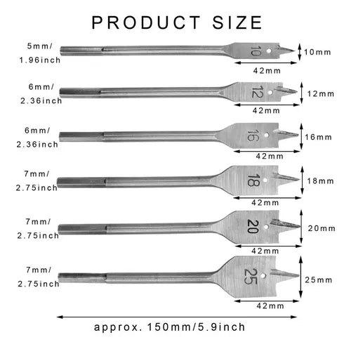 Set De Brocas Paleta Madera Planas Centradoras