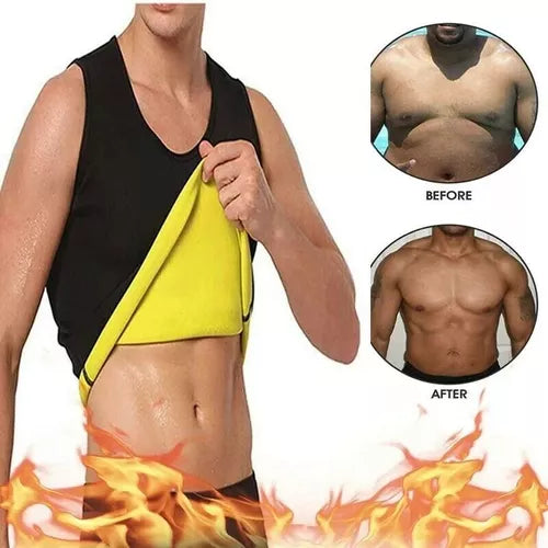 Faja Efecto Sauna Polera Cinturilla Reductora Para Hombre