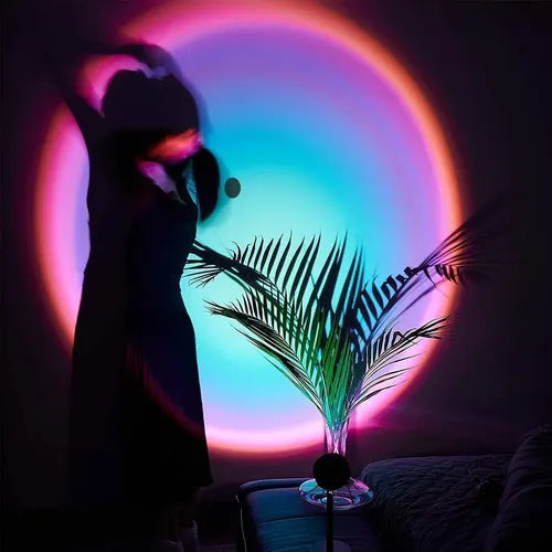 Sunset Proyector Lámpara Arco Iris Fondo Tiktok Influencer