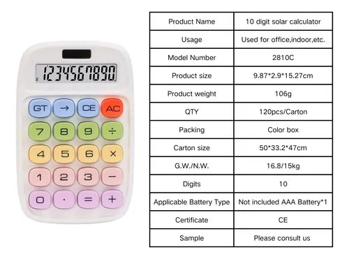 Calculadora 10 Dígitos Portátil Gaosiio Ds-2810c