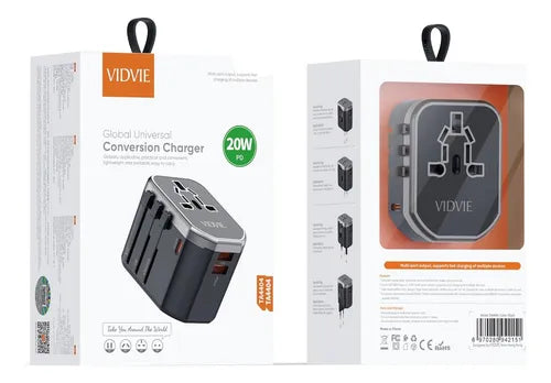 Adaptador Cargador Universal De Viaje Usb Vidvie Ta4404