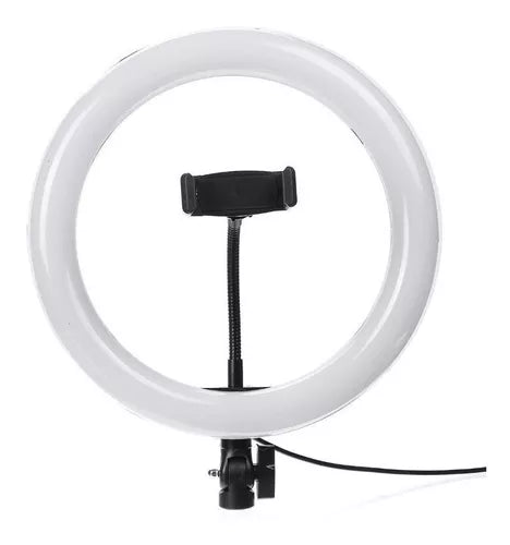 Aro De Luz Led 26 Cm Con Trípode 2 Metros Color De La Estructura Negro/o