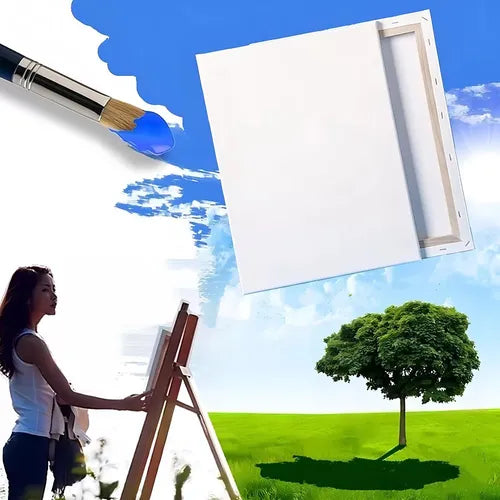 Bastidor De Madera Lienzo De Tela Pintura Blanco 50cmx60cm