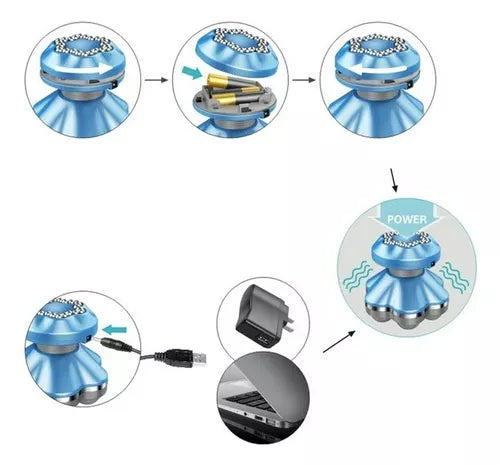 Mini Masajeador Eléctrico Cuello Hombros Espalda Pilas Y Usb
