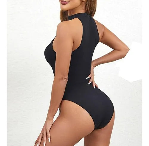 Body Con Cuello Alto Para Mujer Sin Mangas Ajustado
