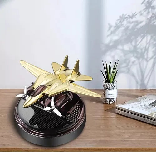 Ambientador Solar De Coche Difusor Aromaterapia Diseño Avión Color Dorado Fragancia Fragancia