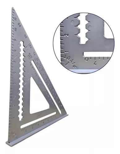 Regla Escuadra Triangular Metálica
