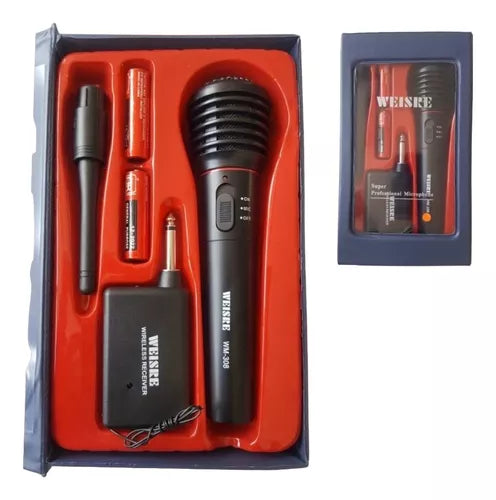 Micrófono Inalámbrico Alámbrico Estuche + Pilas Weisre