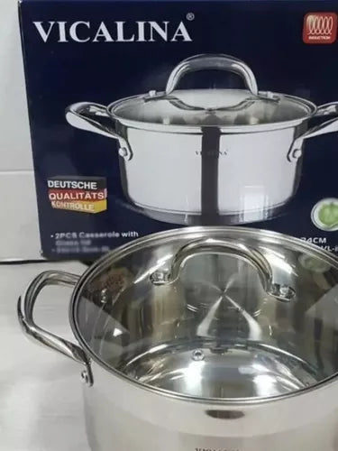 Cacerola Olla Acero Inoxidable 24 Cm 6.3lts
