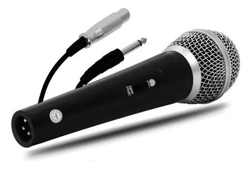 Micrófono Vocal Profesional Sm58 Dinámico Cardioide Karaoke Color Negro Con Plateado