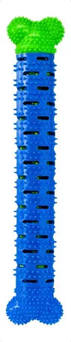 Juguete Hueso Para Perros Cepillo Limpieza Dental Chewbrush Color Azul