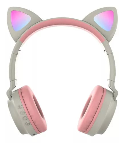 Audífonos Bluetooth Inalámbricos Para Niños Led Gamer Gato