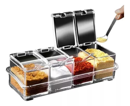 Caja Para Condimentos Cocina Acrílica Para Especias Color Transparente