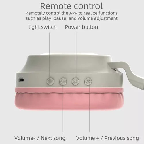 Audífonos Bluetooth Inalámbricos Para Niños Led Gamer Gato