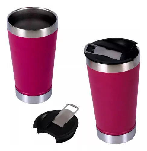 Vaso Térmico Acero Bebidas Frías Calientes Con Destapador