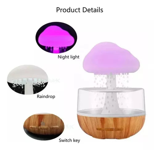 Humidificador Difusor Lluvia Cayendo De La Nube Aromaterapia