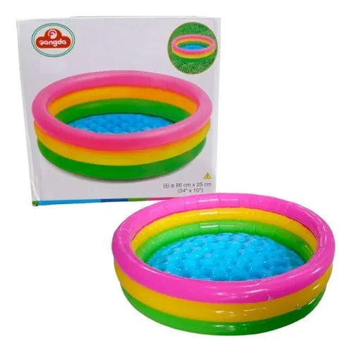 Piscina Para Bebes Redonda 3 Anillos Acolchada 168cmx40cm