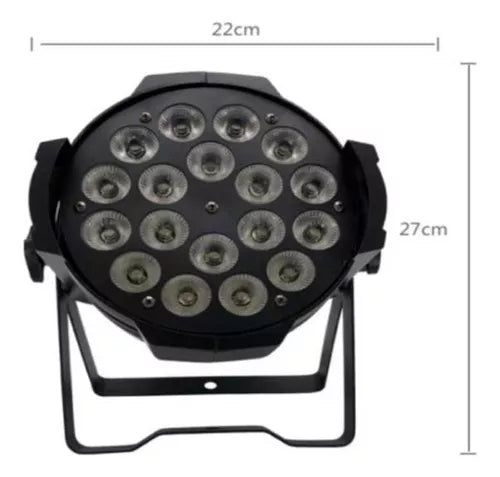 Foco Par De Aluminio Led 18 Luces 10w Alto Brillo Uv 4 En 1
