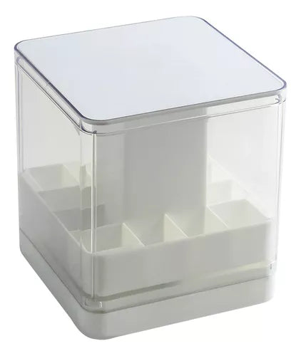 Caja De Almacenamiento Para Lápiz Labial Con Tapa Levantable Color Blanco