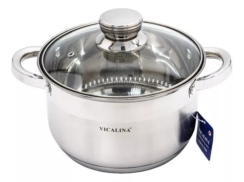 Olla Cacerola De Acero Con Tapa Vicalina Vl-7013 3,6lts