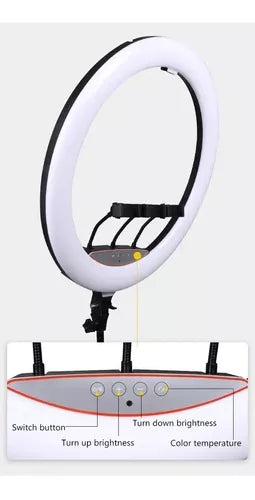 Aro De Luz Con Control Y Trípode Aro 56cm 22 Lampara Tiktok