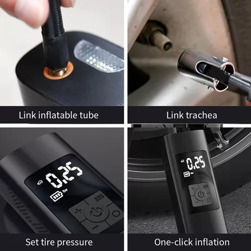 Compresor De Aire Portátil Mini Inflador Inteligente De Auto