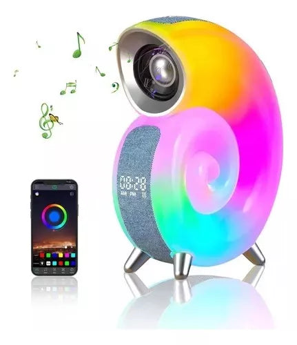 Bocina Altavoz Musical Despertador Bluetooth Forma De Concha Color Gris