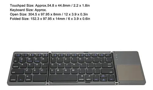 Teclado Plegable Inalámbrico Touchpad Mk-1008