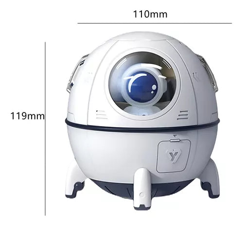 Humidificador Cápsula Espacial 220ml Usb Purificador Difusor Color Blanco