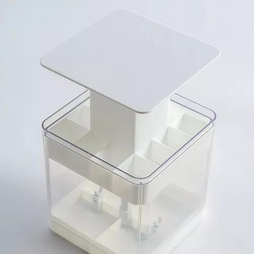 Caja De Almacenamiento Para Lápiz Labial Con Tapa Levantable Color Blanco