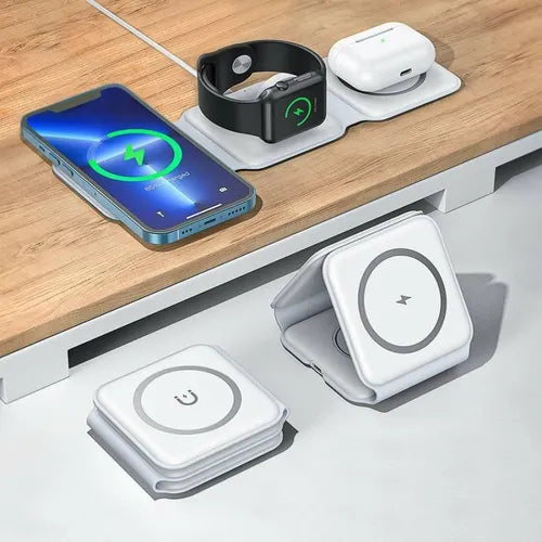Cargador Inalámbrico Magnético 3 En 1 Vidvie Wlc1408