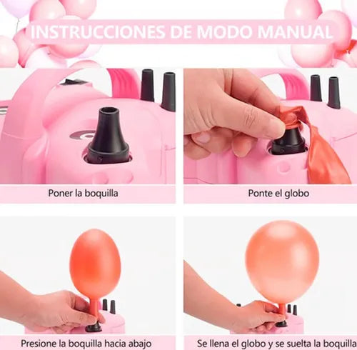 Bomba De Aire Eléctrica Para Inflar Globos Portátil 5 En 1