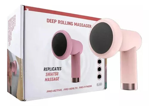 Masajeador Rodante Profundo Shiatsu 5 Cabezales Fitness Color Rosado