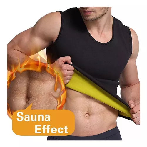 Faja Efecto Sauna Polera Cinturilla Reductora Para Hombre