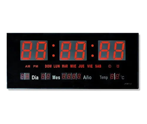 Reloj Digital Led Pared Alarma Calendario Temperatura