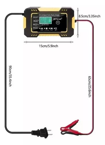 Cargador Batería 12v Inteligente Multifunción Pantalla Lcd